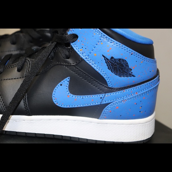 Jordan Shoes Air Jordan Mid Royal Paint Splatter Poshmark